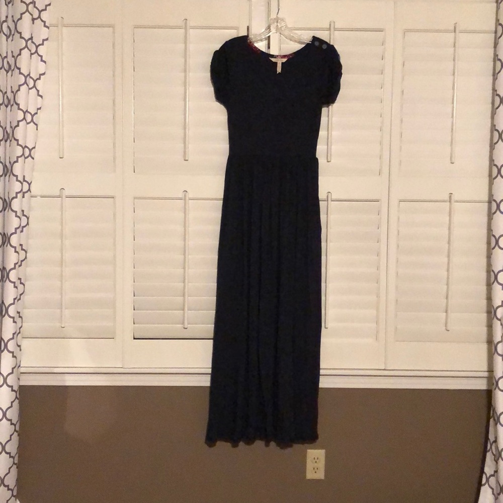 Matilda Jane Navy Maxi Dress with pickets sz S